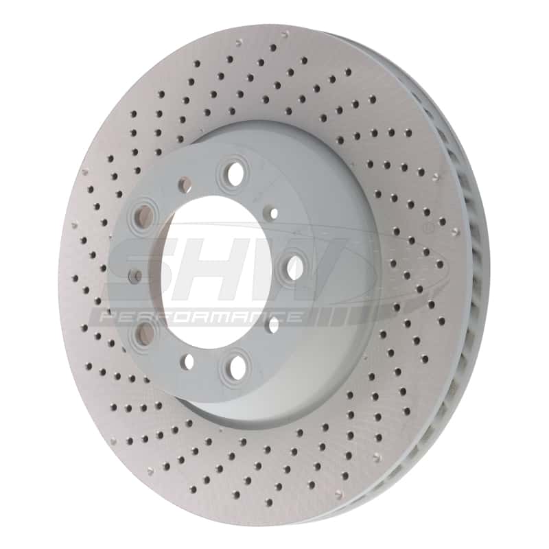 SHW Performance — SHW 17-21 Porsche 911 Carrera 3.0L w/o Ceramic Brakes Left Rear Drilled MB Brake Rotor (9P1615601) - view 1