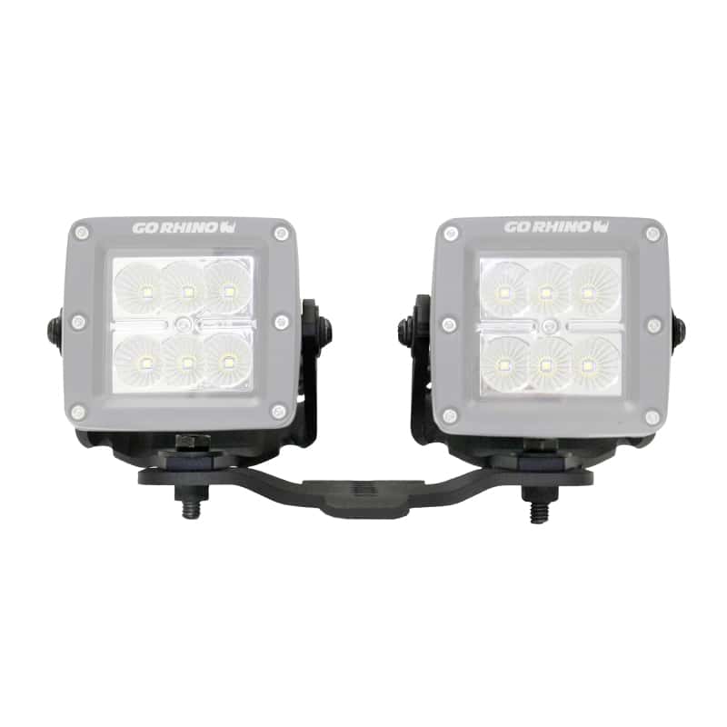 Go Rhino — Go Rhino 18-20 Jeep Wrangler JL/JLU/Gladiator JT Light Mount - Two 3in Cubes
Hood Hinge Mount - view 2