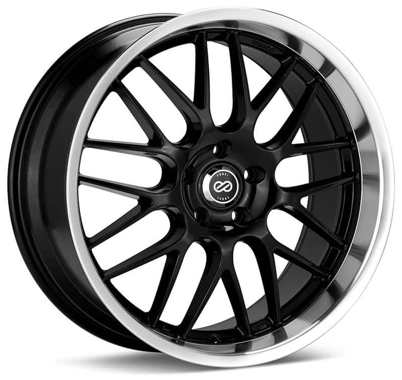 Enkei — Enkei Lusso 18x8 45mm Offset 5x112 Bolt Pattern 72.6 Bore Black w/ Machined Lip Wheel - view 2
