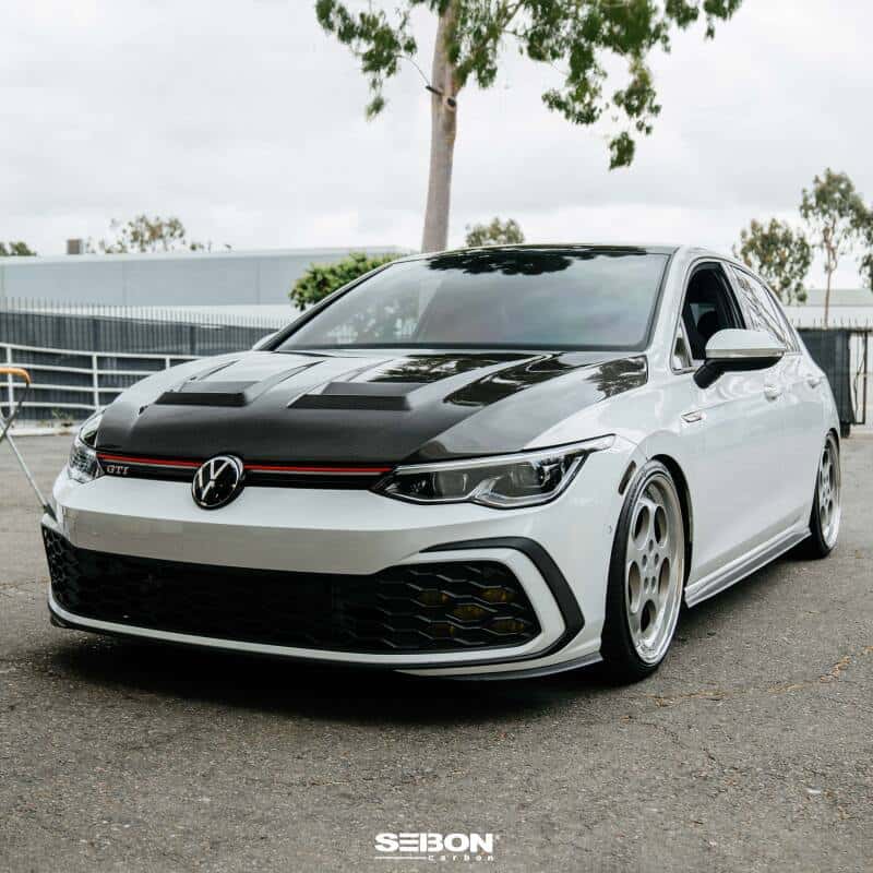 Seibon — Seibon 2022-2023 Volkswagen Golf GTI/R DV-Style Carbon Fiber Hood - view 8