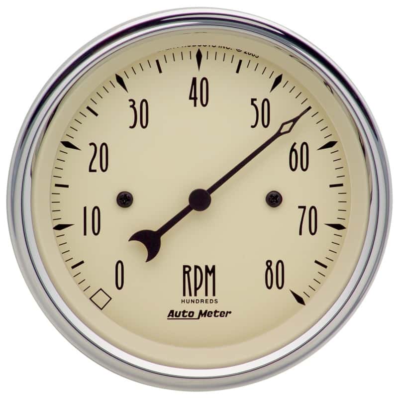 AutoMeter — Autometer 3-3/8in. Antique Beige 8K RPM In-Dash Tachometer Gauge
GA 3-3/8" 8K RPM AB - view 1