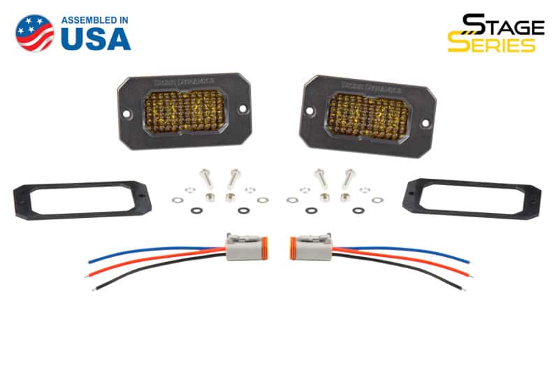 Diode Dynamics — Diode Dynamics Stage Series 2 In LED Pod Sport - Yellow Flood Flush ABL (Pair) - view 8