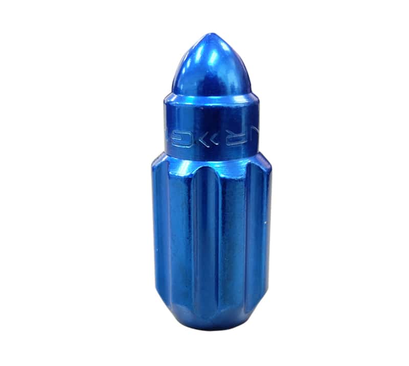 NRG — NRG 500 Series M12 X 1.5 Bullet Shape Steel Lug Nut Set - 21 Pc w/Lock Key - Blue - view 2