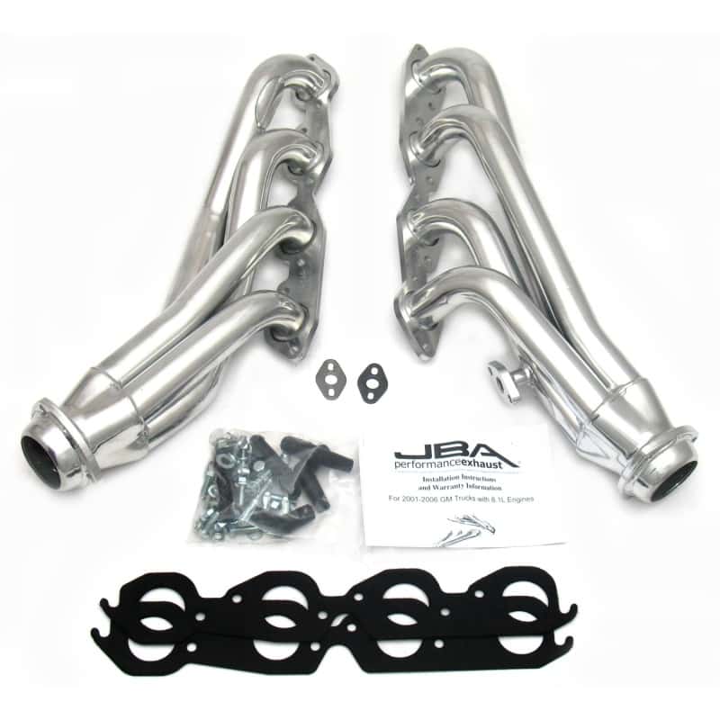 JBA — JBA 01-03 Gm Truck 8.1L BBC w/o EGR/A.I.R. 1-3/4in Primary Silver Ctd Cat4Ward Header
Exhaust Header - view 2