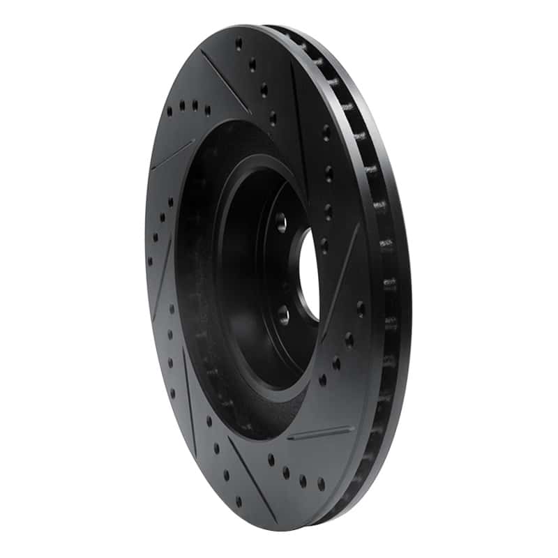 R1 Concepts — R1 01-08 Saab 9-2X Front Left Drilled & Slotted Black Brake Rotor
R1 Brake Rotor Drill - view 4