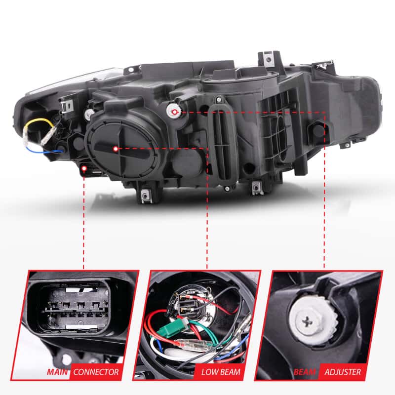 ANZO — ANZO 2012-2015 BMW 3 Series Projector Headlights w/ U-Bar Black
Head Light Set
HdLtSet - view 13