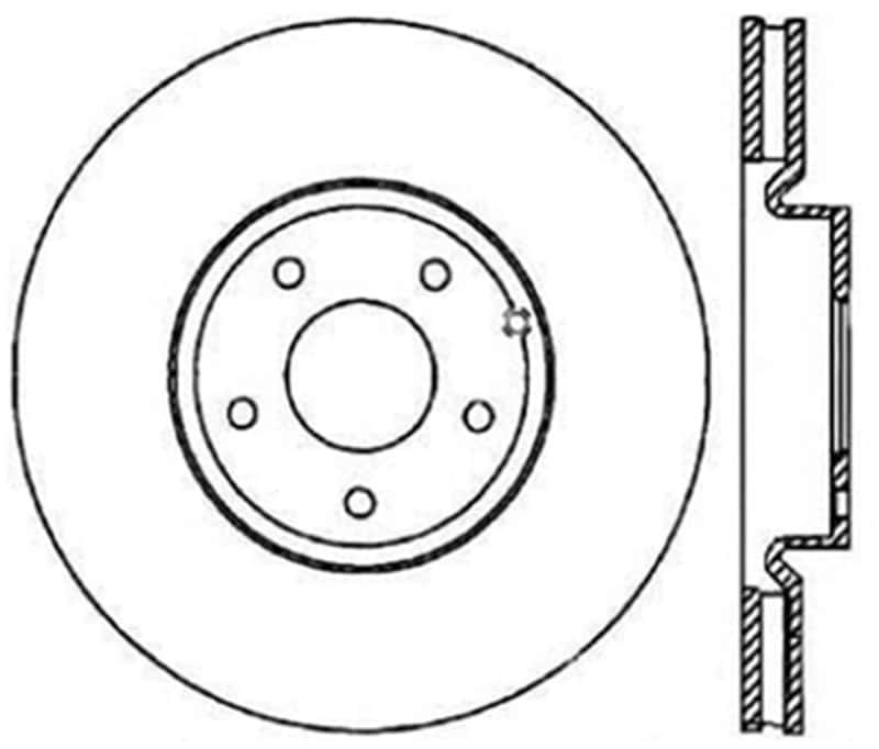Stoptech — StopTech SportStop 6/02-08 Nissan 350Z / 8/02-04 Infiniti G35 Slotted & Drilled Rear Left Rotor
Disc Brake Rotor
Slot/Drill Rotor - view 1