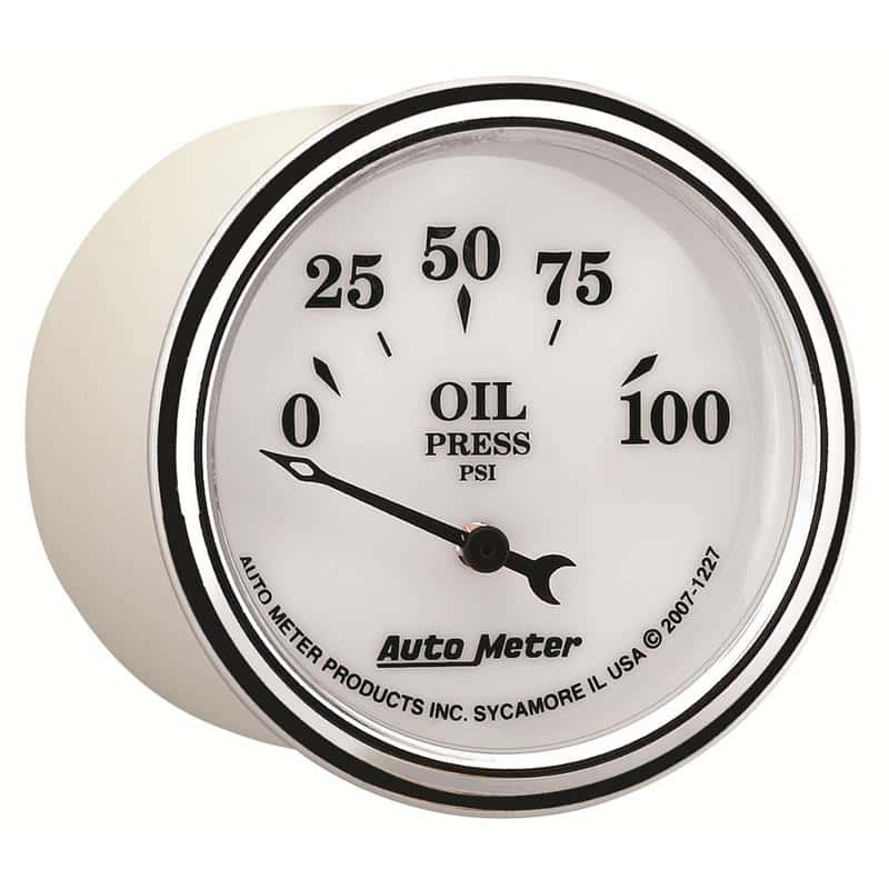 AutoMeter — AutoMeter Gauge Oil Press 2-1/16in. 100PSI Elec Old Tyme White II
2-1/16" OIL PRESS, 0 - view 6