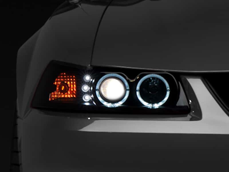 Raxiom — Raxiom 99-04 Ford Mustang Dual LED Halo Projector Headlights- Black Housing (Smoked Lens)
Headlights - view 14