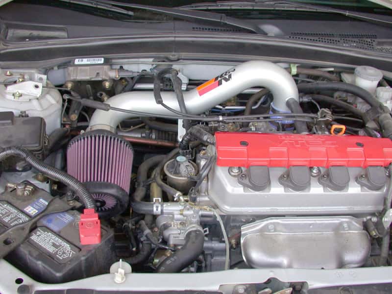 K&N Engineering — K&N 01-05 Honda Civic SR L4-1.7L Silver Typhoon Short Ram Intake
Performance Air Inta
Air Intake System - view 3