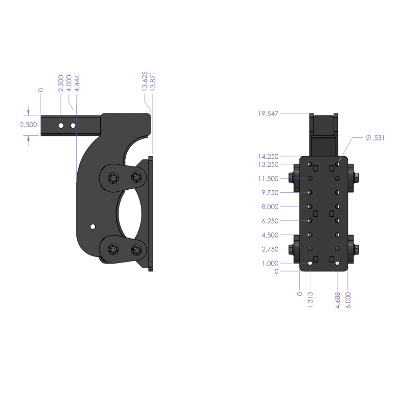 GEN-Y Hitch — Gen-Y The Boss Torsion-Flex Pintle Plate 2.5in Shank 15in Drop 21K Hitch w/GH-0100 Stabilizer Kit
Pintle Plate - view 3