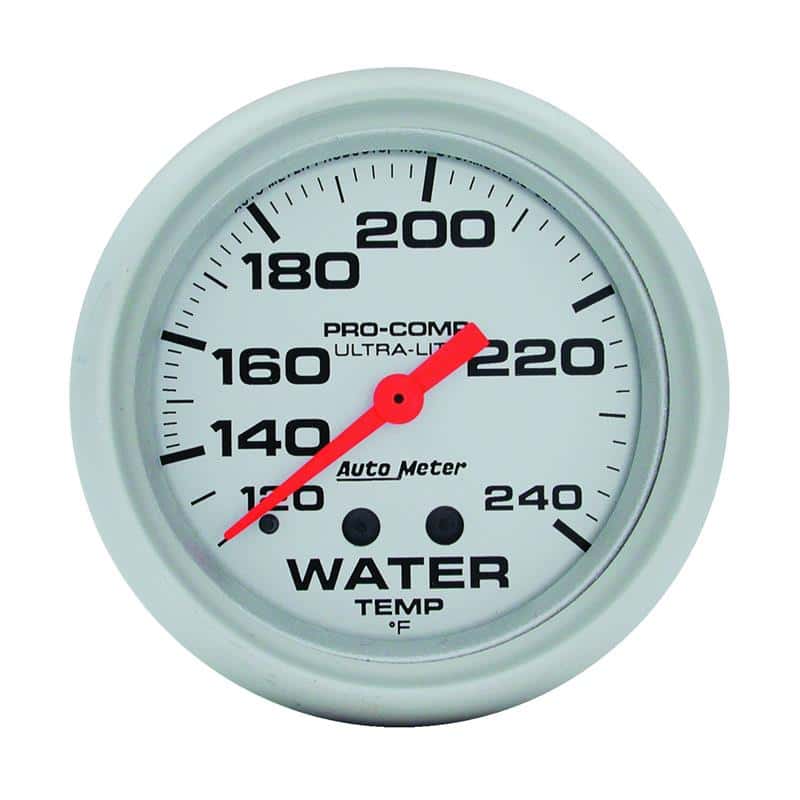 AutoMeter — Autometer Ultra-Lite 66.7mm 120-240 Deg F Mechanical Water Temperature Gauge - White
2-5/8" WATER TEMP, 1 - view 1