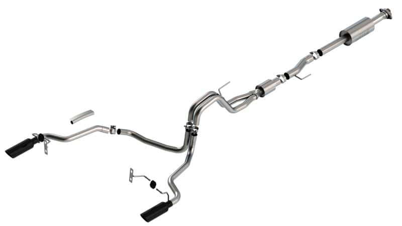 Borla — Borla F-150 2021 5.0L 4dr CC SB EC STB Lariat/KR/Pltnm/LTD 3/2.25 SRE Cat-Back S-Type Black CHR Tips
Cat-Back System - view 2