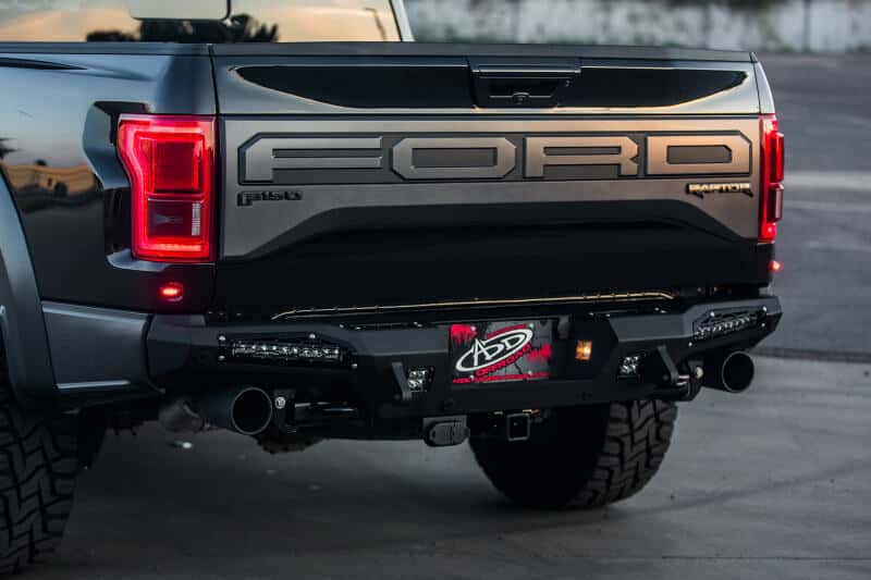 Addictive Desert Designs — Addictive Desert Designs 17-18 Ford F-150 Raptor HoneyBadger Rear Bumper w/ 10in SR LED Mounts
Bumper- Rear
Bumpers - view 2