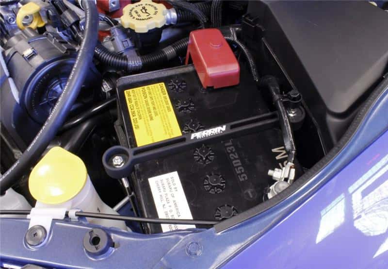Perrin Performance — PERRIN 02-25 Subaru Impreza/WRX/STI & 13-26 Crosstrek/BRZ/FR-S/GR86/GR86 Battery Tie Down - Black - view 6