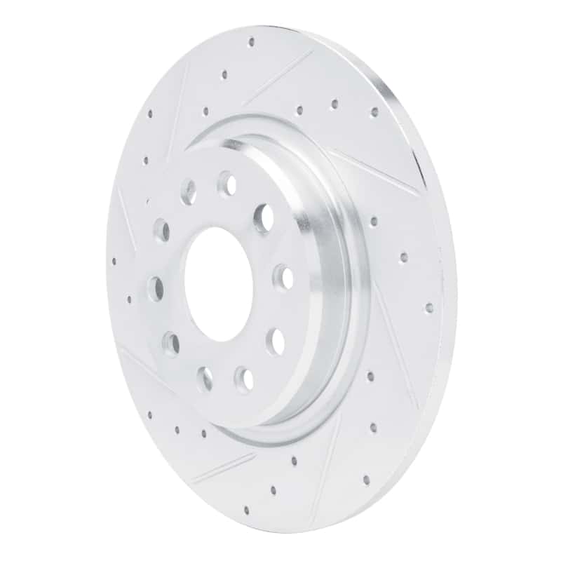R1 Concepts — R1 22-25 Jeep Grand Cherokee Rear Left Drilled & Slotted Silver Brake Rotor - view 2
