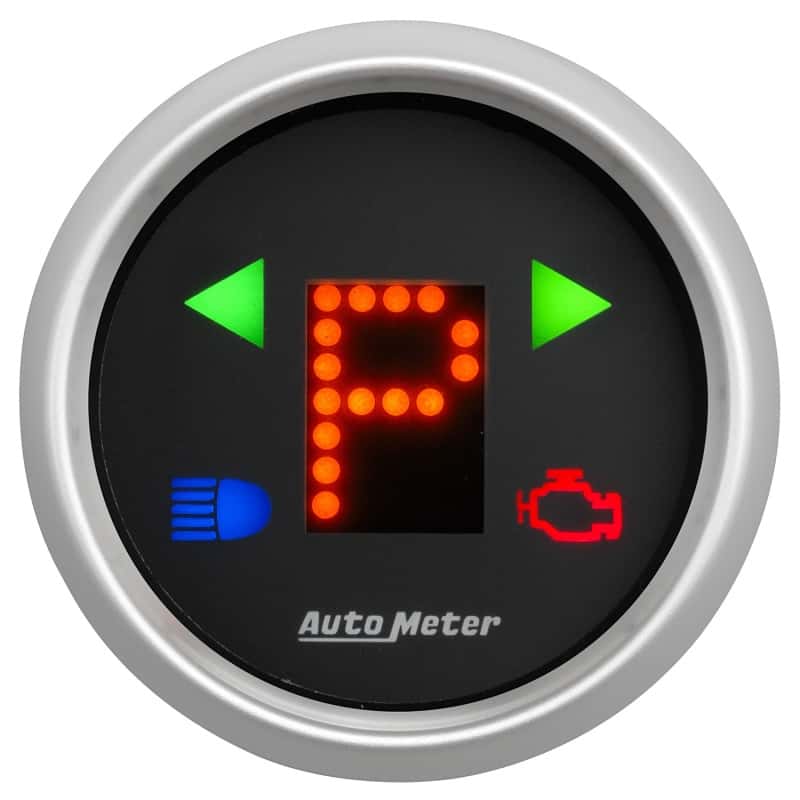 AutoMeter — AutoMeter Gauge Gear Pos 2-1/16in. Incl Indicators Black Dial Red Led Silver Bezel
2-1/16" PRNDL, BLK D - view 1