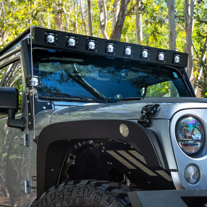 Go Rhino — Go Rhino 07-18 Jeep Wrangler JK WLF Windshield Light Mount Frame - Eight Cube Lights
WLF 8 Dually - view 3
