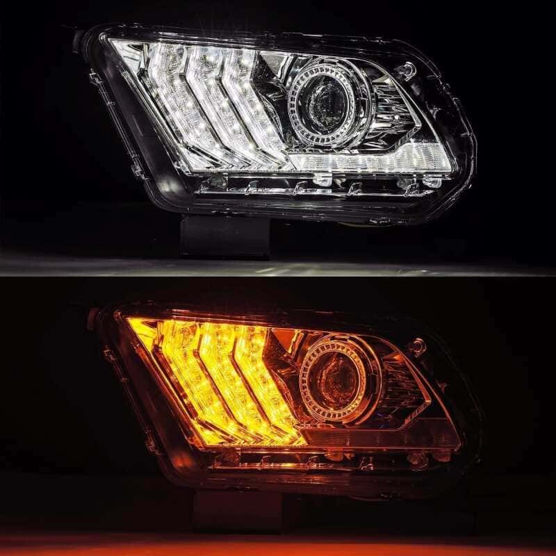 AlphaRex — AlphaRex 10-12 Ford Mustang PRO-Series Projector Headlights Plank Style Chrome w/Top/Bottom DRL
Projector Headlights - view 4
