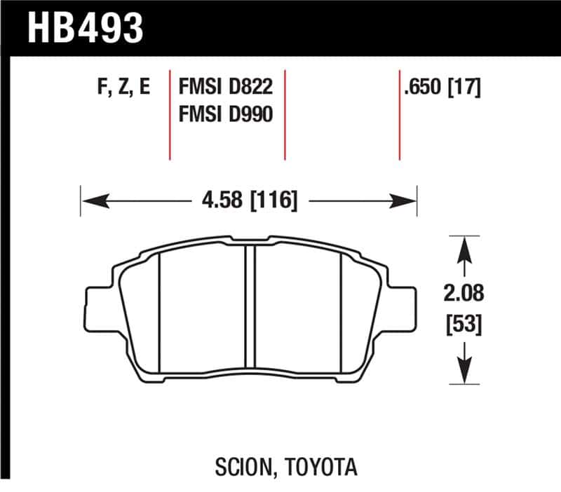Hawk Performance — Hawk 04-07 xA/xB D990 Blue 9012 Race Front Brake Pads
Disc Brake Pad - view 1
