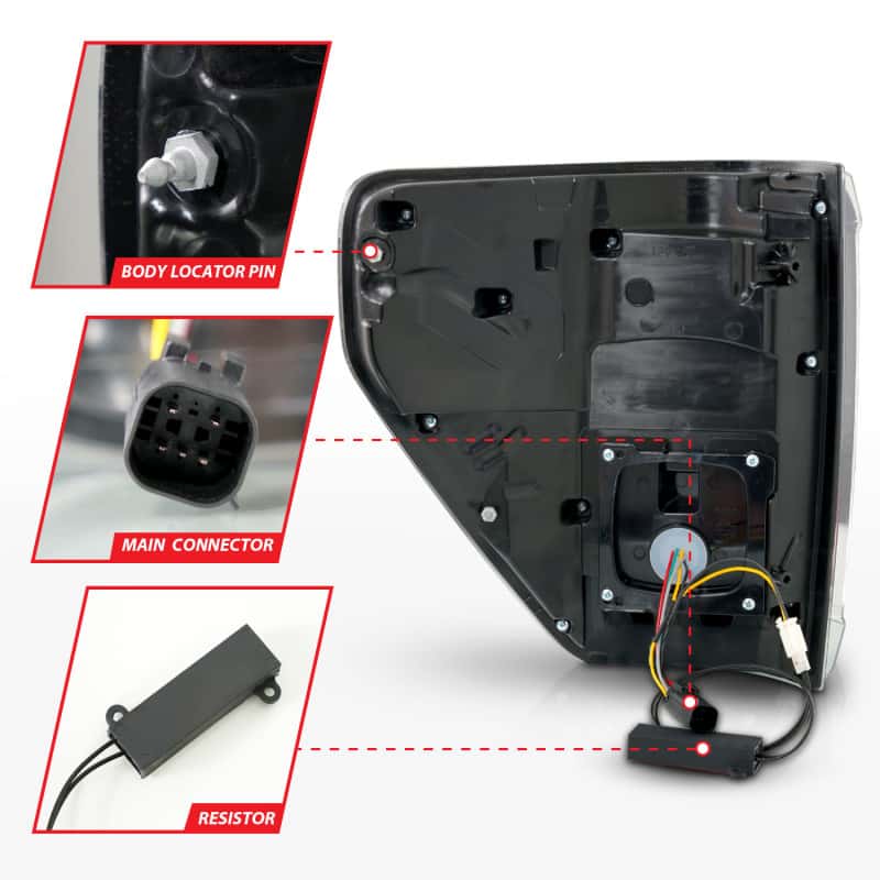 ANZO — ANZO 21-23 Ford F-150 LED Taillights Seq. Signal w/BLIS Cover - Black Smoke
Tail Light Set - view 6