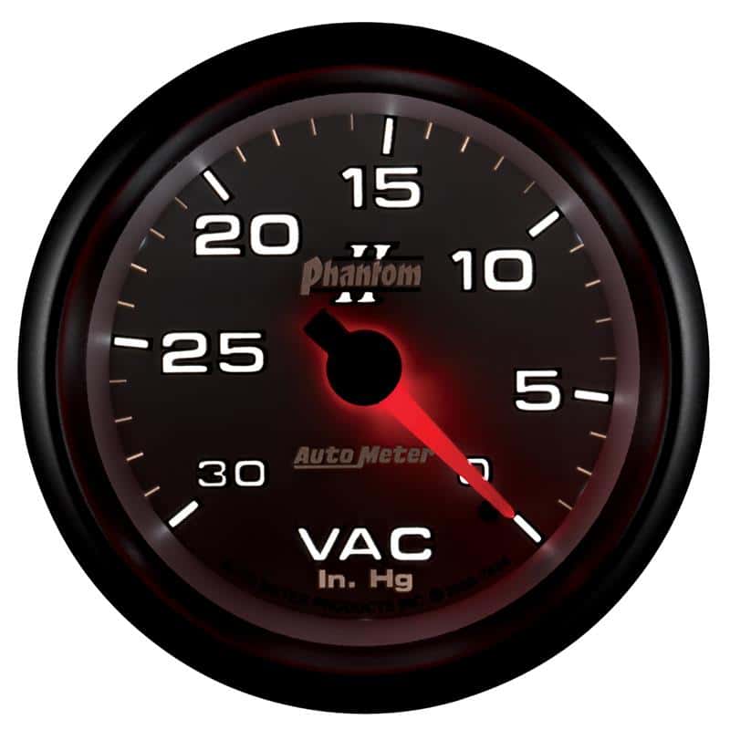 AutoMeter — AutoMeter Gauge Vacuum 2-5/8in. 30Inhg Mechanical Phantom II
2-5/8" VACUUM, 30 IN - view 4