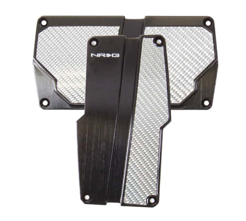 NRG — NRG Brushed Aluminum Sport Pedal A/T - Black w/Silver Carbon - view 1
