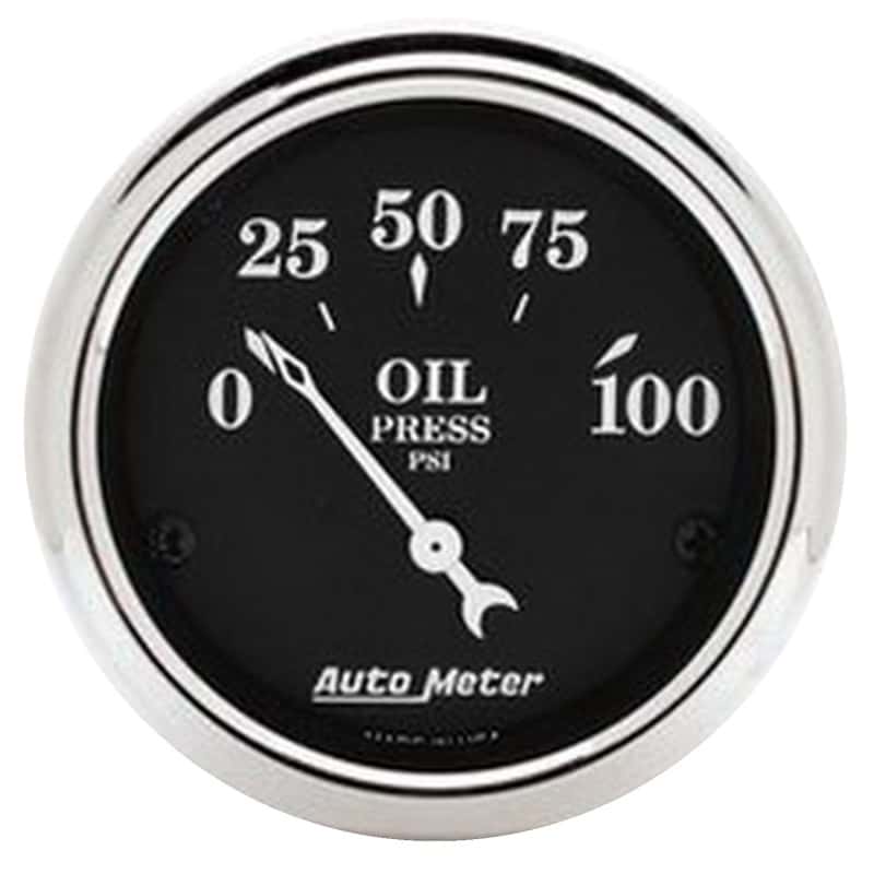 AutoMeter — Autometer 2 1/16in 100PSI Old Tyme Black Electric Oil Pressure Gauge
2" OIL PRESS, 0-100 - view 1