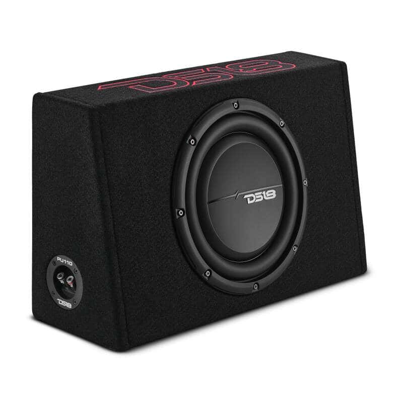 DS18 — DS18 Single 10in Shallow Enclosure w/ Subwoofer 350 Watts RMS Sealed Black Carpet - view 1