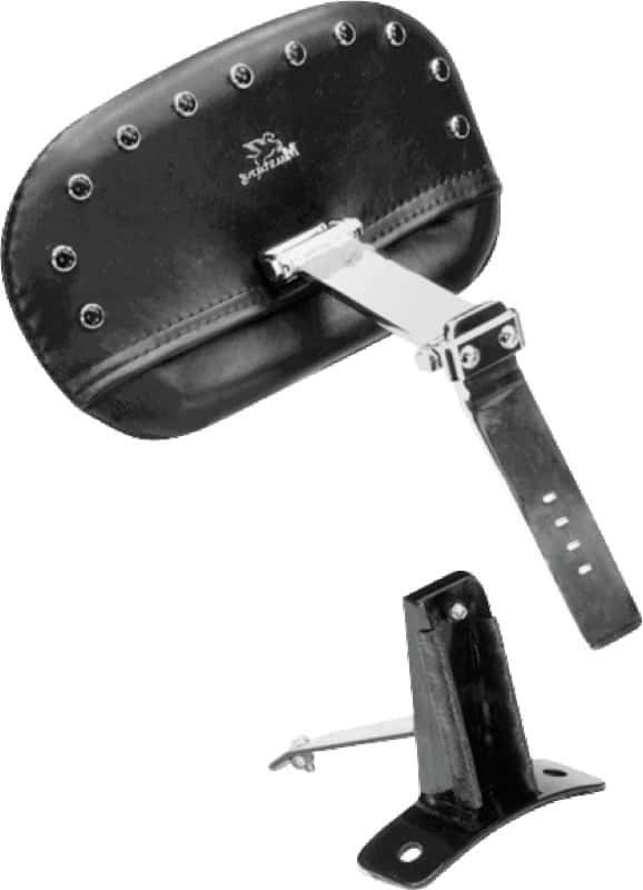 Mustang Motorcycle — Mustang 08-21 Harley FL Touring Driver Backrest Kit w/Blk Pearl Studs- Black - view 2