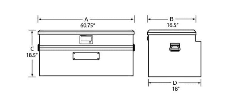 Tradesman — Tradesman Aluminum Flush Mount Truck Tool Box Full/Slim Line (60in.) - Black - view 2