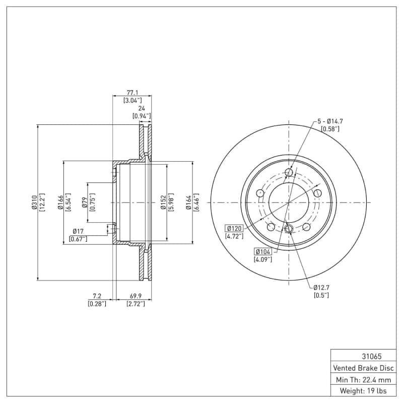 DFC — DFC 04-10 BMW 525i (Mexico) Front GeoSPEC Coated Rotor
DFC Brake Rotor - view 2
