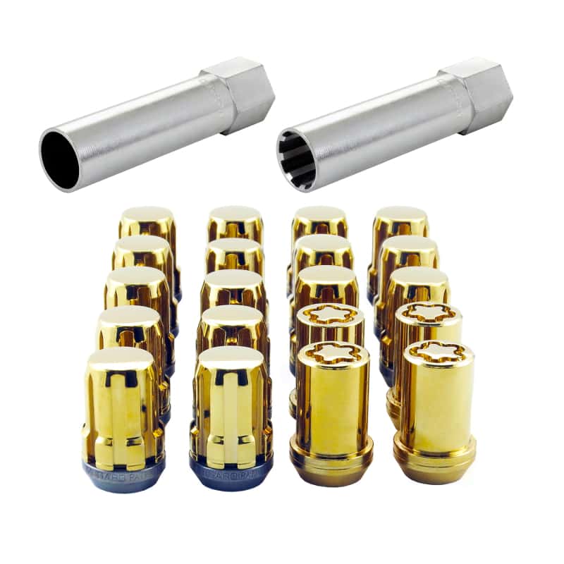 McGard — McGard SplineDrive Tuner 5 Lug Install Kit w/Locks & Tool (Cone) M12x1.5 / 13/16 Hex - Gold (CS) - view 5