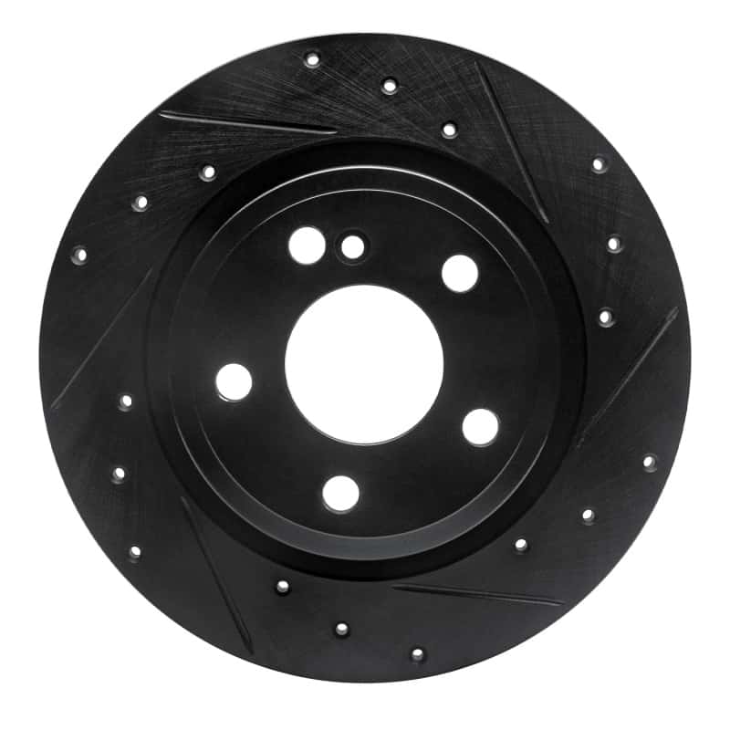 R1 Concepts — R1 14-20 Infiniti QX30 Rear Right Drilled & Slotted Black Brake Rotor
R1 Brake Rotor Drill - view 1