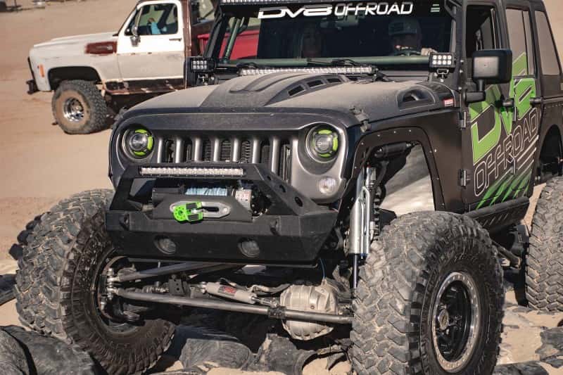 DV8 Offroad — DV8 Offroad 07-18 Jeep Wrangler JK Metal Heat Dispersion Hood - Primer Black - view 6