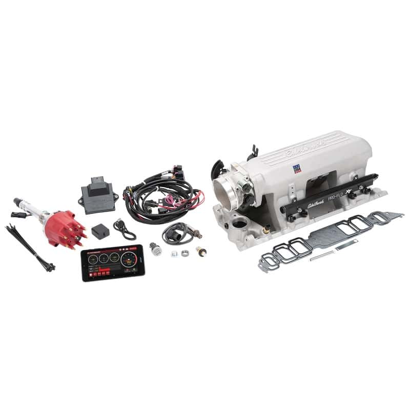 Edelbrock — Edelbrock Pro Flo 4 XT EFI System Seq Port BBC Rect Port Std Deck 775 Max HP 60lb/hr Satin Finish
FUEL INJECTION - view 1