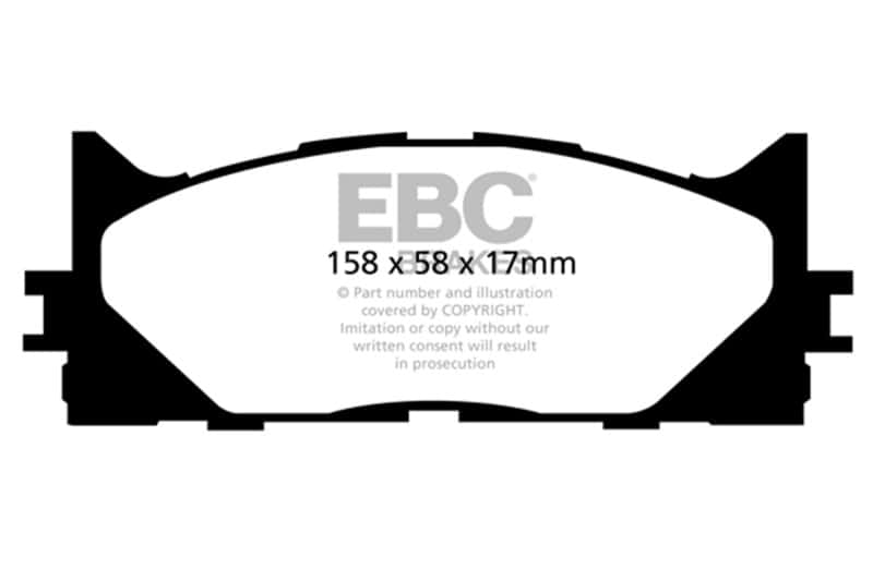 EBC — EBC 13+ Lexus ES300h 2.5 Hybrid Yellowstuff Front Brake Pads
EBC 12-17 Toyota Camry 2.5L Yellowstuff Front Brake Pads
Disc Brake Pad - view 1