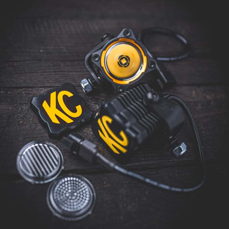 KC HiLiTES — KC HiLiTES FLEX ERA 1 Single Light Cover ONLY (Black/Yellow KC Logo) - view 2
