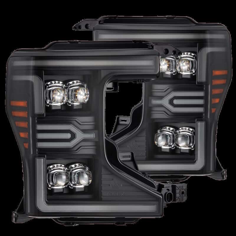 AlphaRex — AlphaRex 20-22 Ford F-250/350/450 SD NOVA-Series LED Proj Headlights Bk w/Actv Light SeqSig & SBDRL
Projector Headlights - view 1