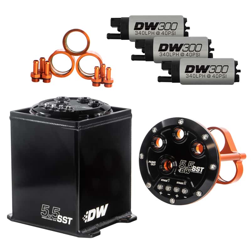 DeatschWerks — DeatschWerks 5.5L Modular Surge Tank Includes 3 DW300 Fuel Pumps - view 1