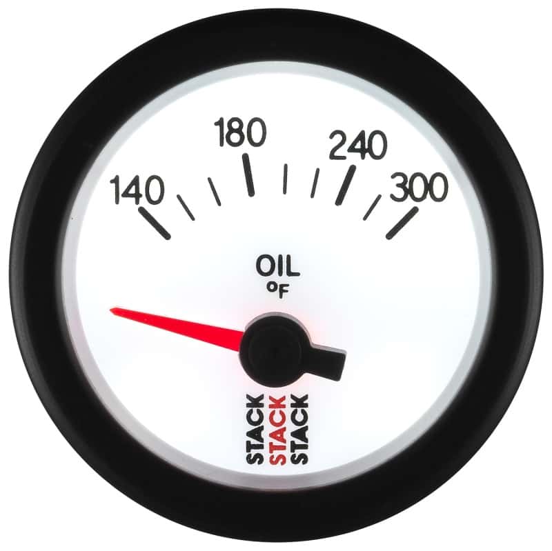AutoMeter — Autometer Stack 52mm 140-300 Deg F 1/8in NPTF Electric Oil Temp Gauge - White
Ga OilT Elec Wt 300F - view 4