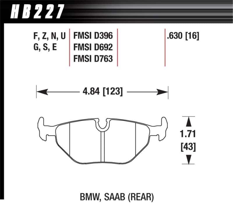 Hawk Performance — Hawk 92-98 BMW 318i DTC-30 Race Rear Brake Pads
Disc Brake Pad - view 1