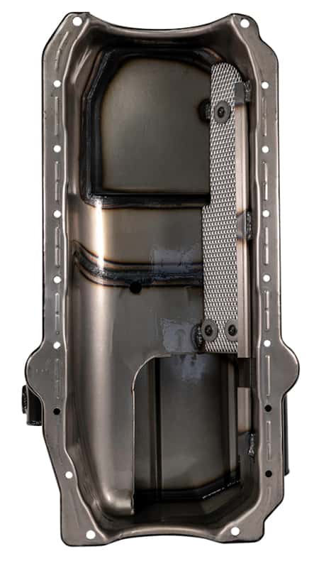 Moroso — Moroso 80-85 Chevrolet SBC (w/Passenger Side Dipstick) Wet Sump 5.5qt 7.5in Steel Oil Pan - Black - view 2