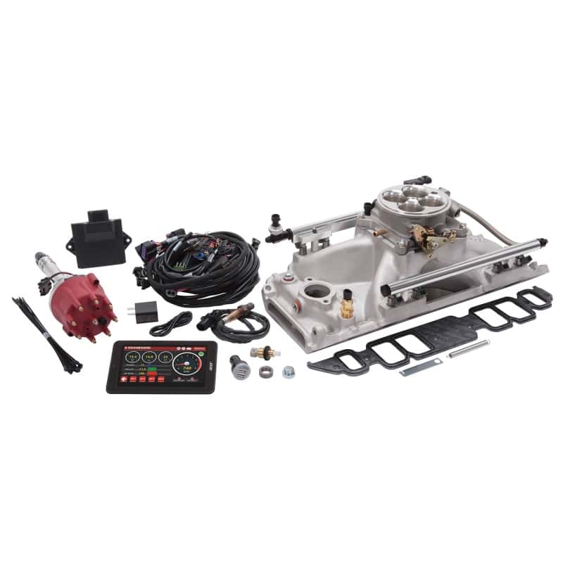 Edelbrock — Edelbrock Pro Flo 4 EFI System Seq Port BBC Rect Port 9.8 Deck 775 Max HP 60lb/hr Satin Finish
FUEL INJECTION - view 1