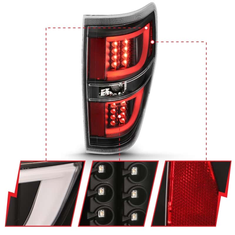 ANZO — ANZO 2009-2013 Ford F-150 LED Taillights Black
TailLightSet - view 4