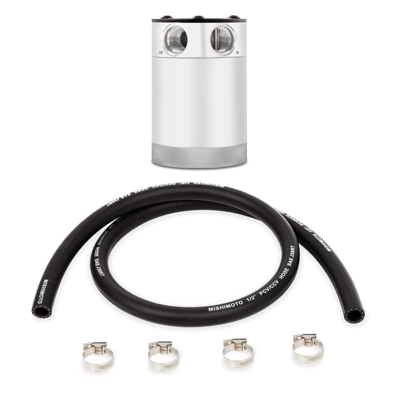 Mishimoto — Mishimoto Compact Baffled Oil Catch Can - 2-Port - Polished - view 1