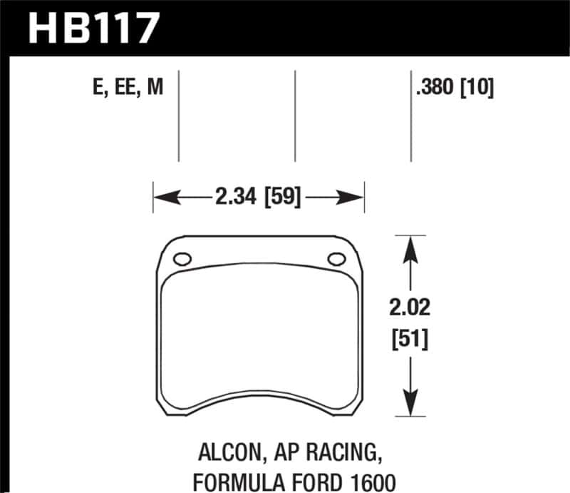 Hawk Performance — Hawk AP Racing CP3696 Blue 9012 Race Brake Pads
Disc Brake Pad - view 3