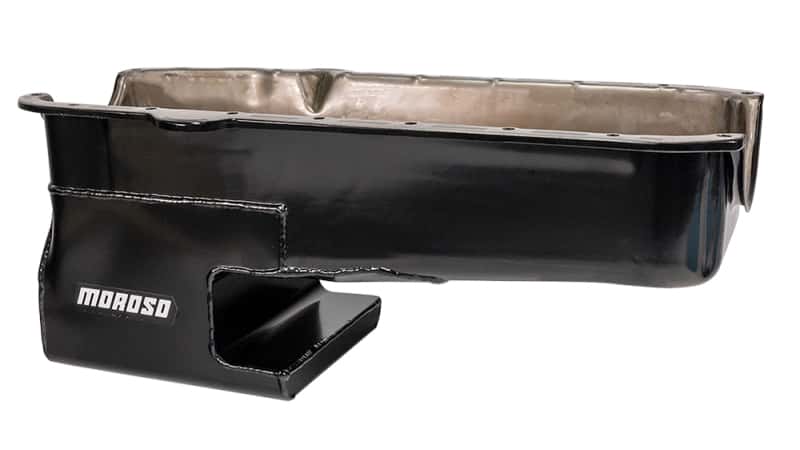 Moroso — Moroso Pre-80 Chevrolet Small Block (w/Driver Side Dipstick) Wet Sump 6qt 9in Steel Oil Pan - Black - view 1