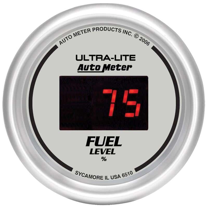 AutoMeter — Autometer Ultra-Lite Digital 2-1/16in 0-280 OHM Silver Dial w/ Red LED Programmable Fuel Level Gage
2-1/16" FUEL LEVEL, - view 2