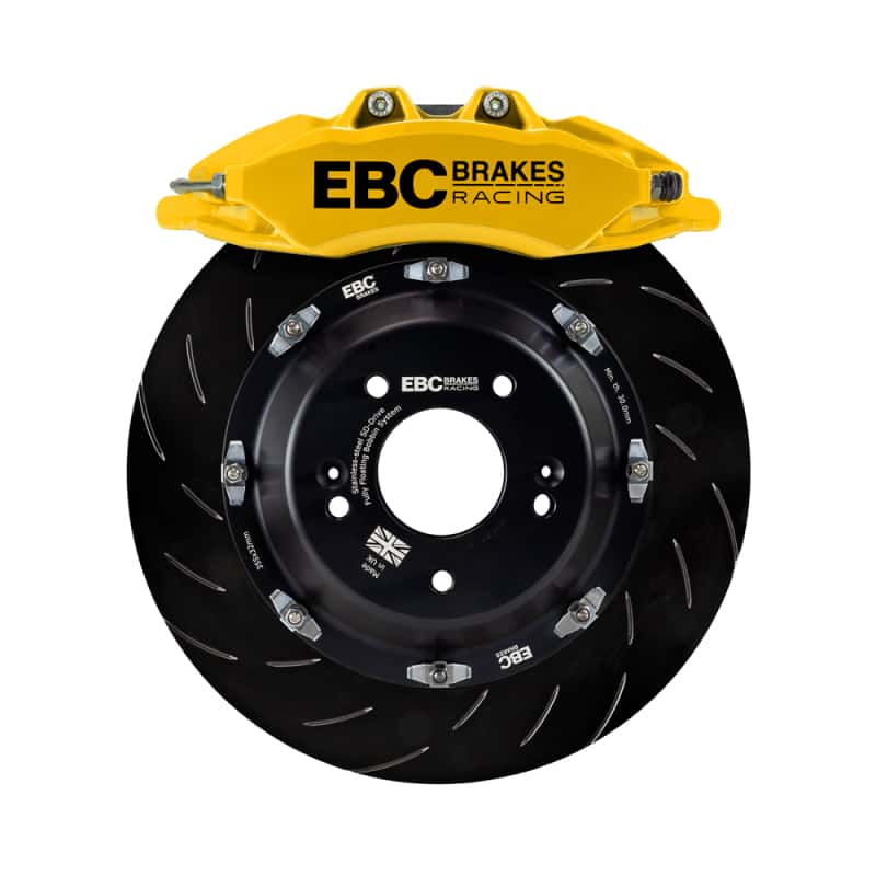 EBC — EBC Racing 08-21 Nissan 370Z Yellow Apollo-6 Calipers 355mm Rotors Front Big Brake Kit - view 1